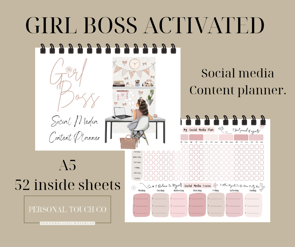 Girl boss social media content planner