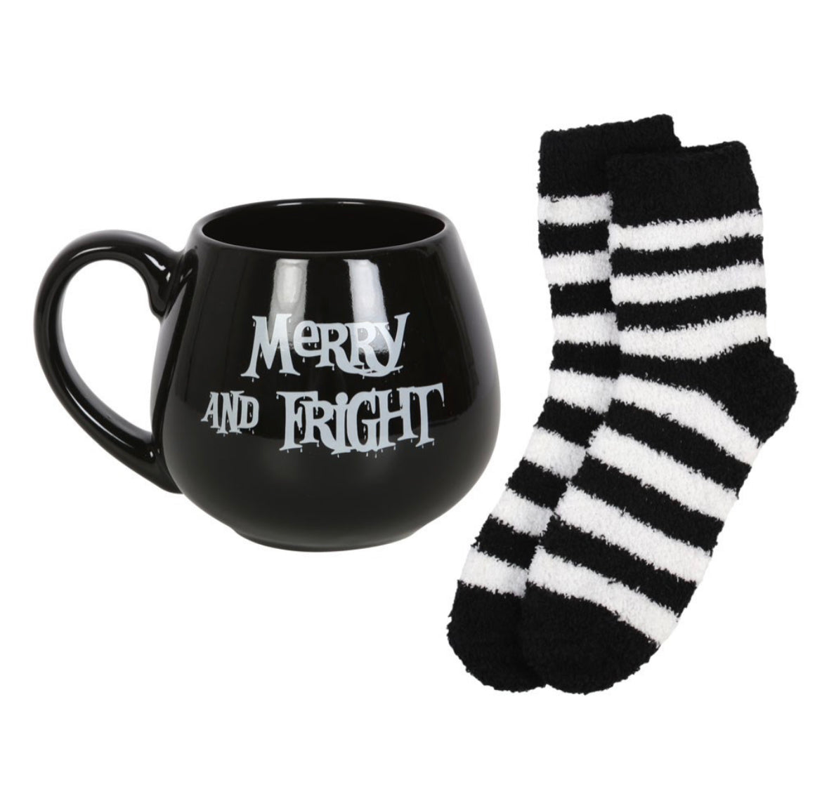 MERRY AND FRIGHT MUG AND SOCKS SET