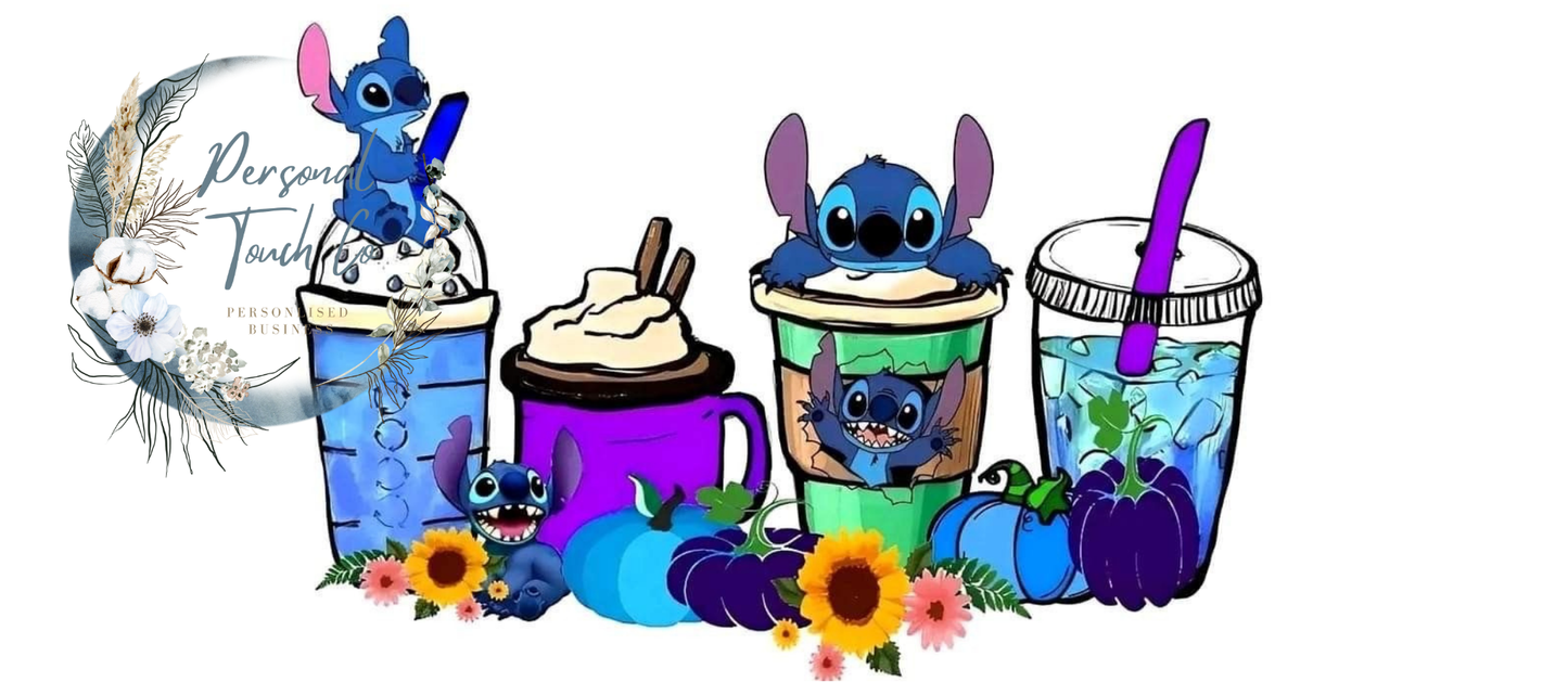 Stitch coffee uv dtf