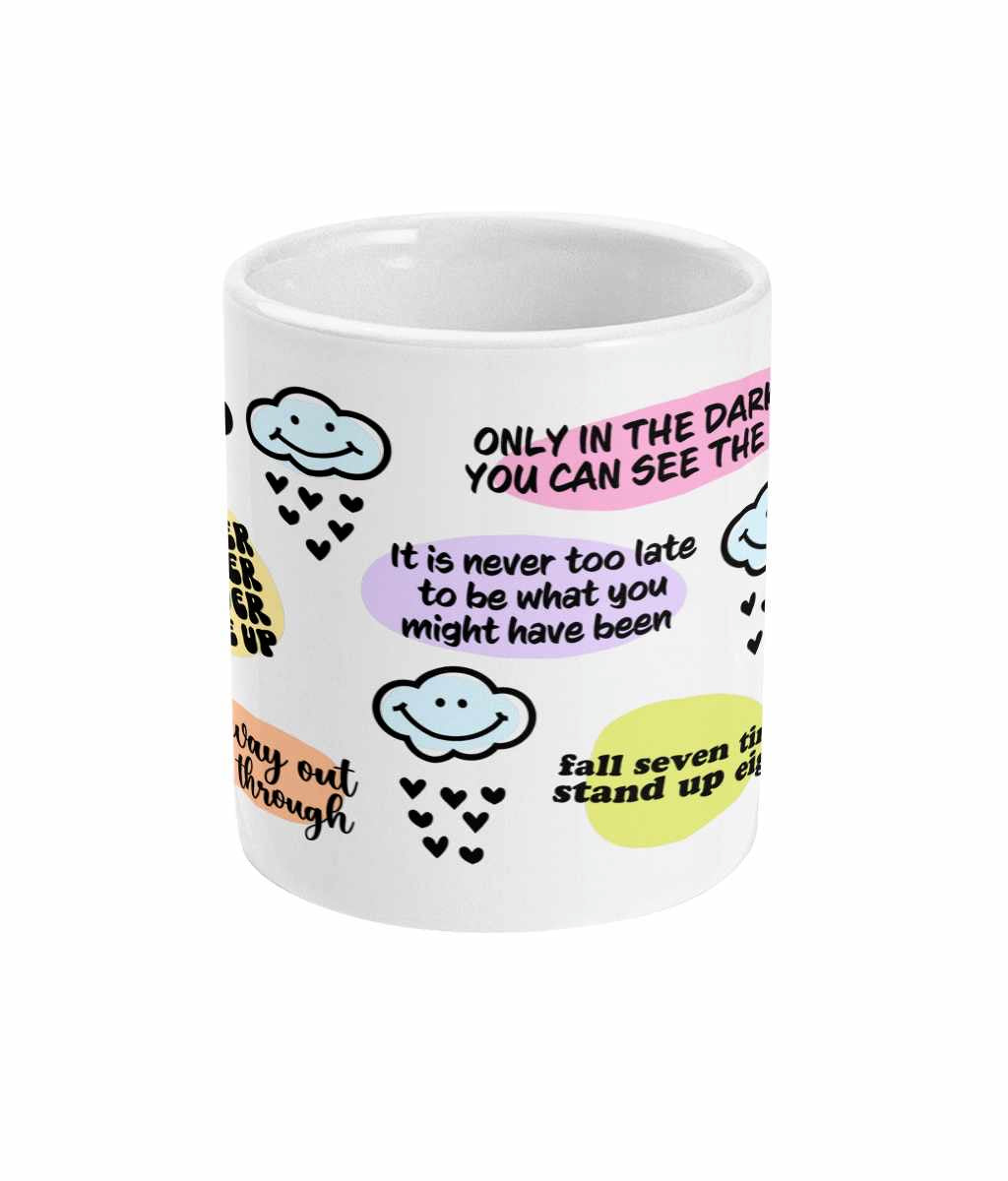 Never give up mug