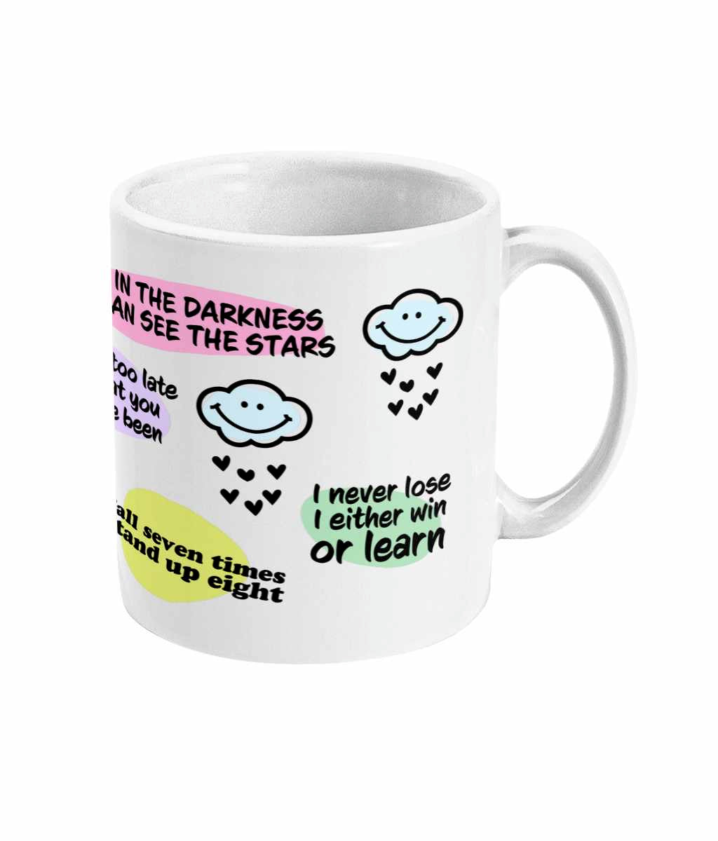 Never give up mug