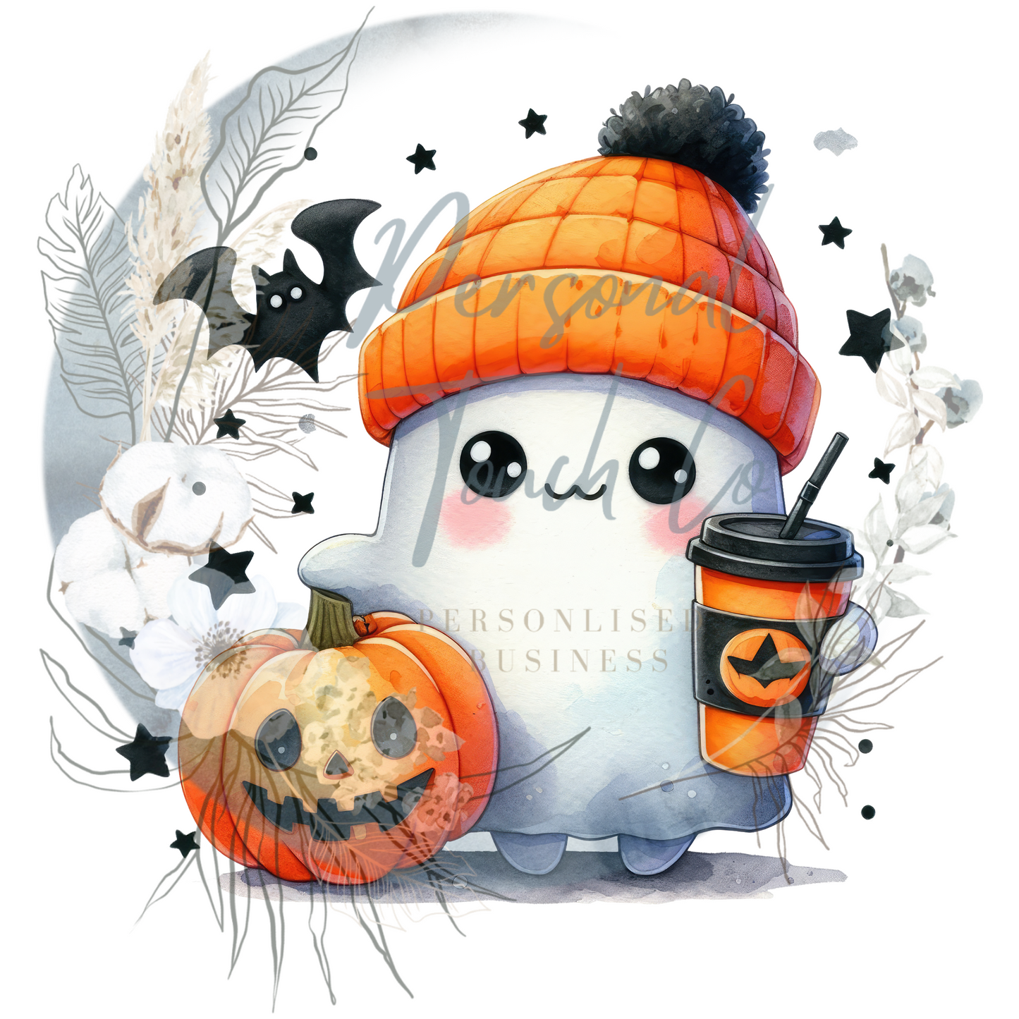 Cute ghost 8cm UV-DTF