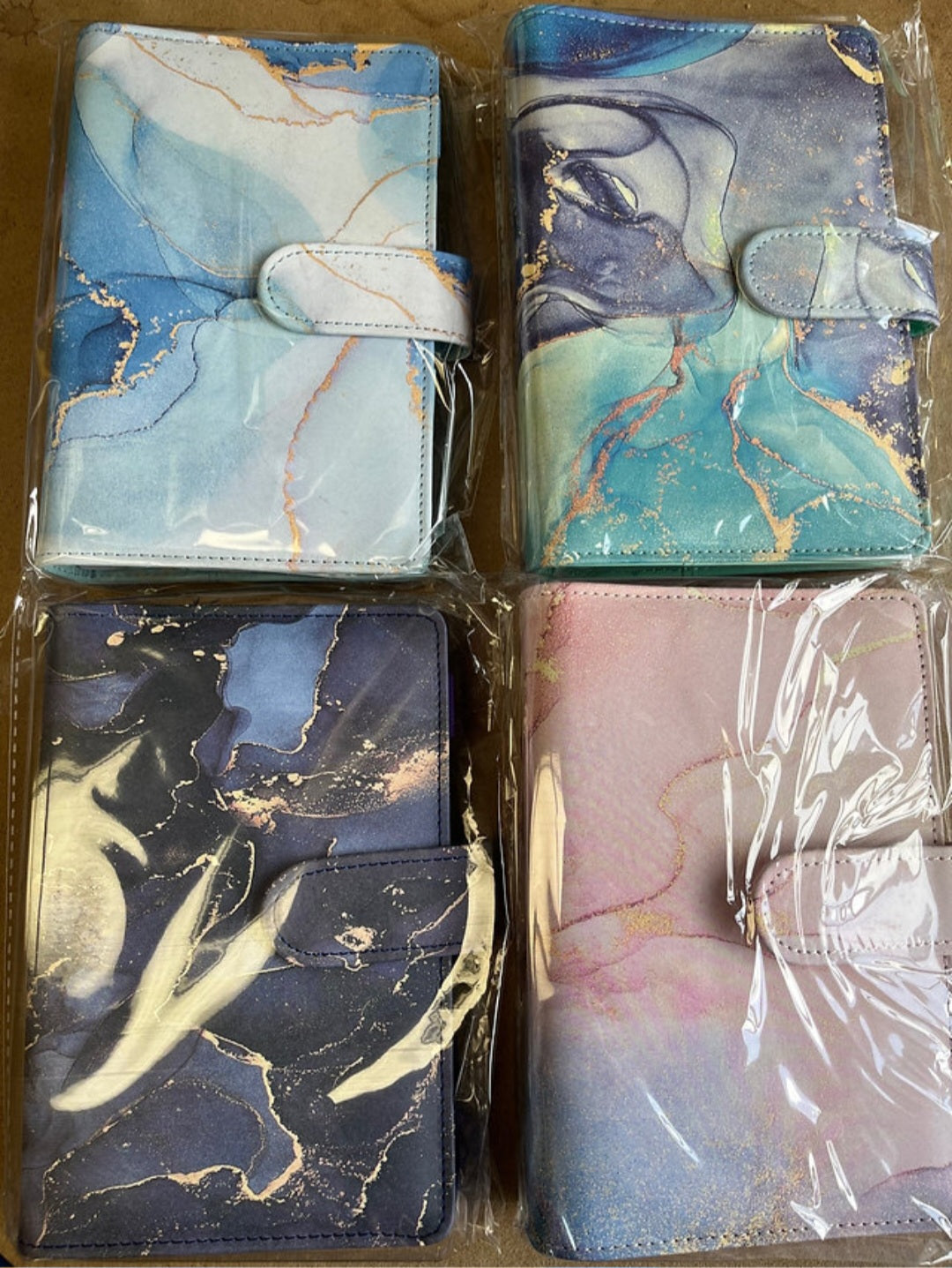 A6 coloured marble binders