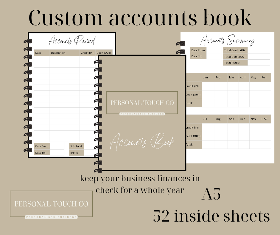 Custom accounts book