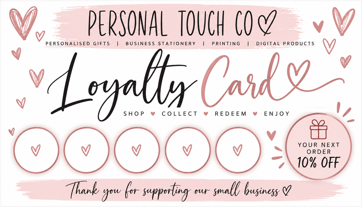 Custom single sided loyalty card