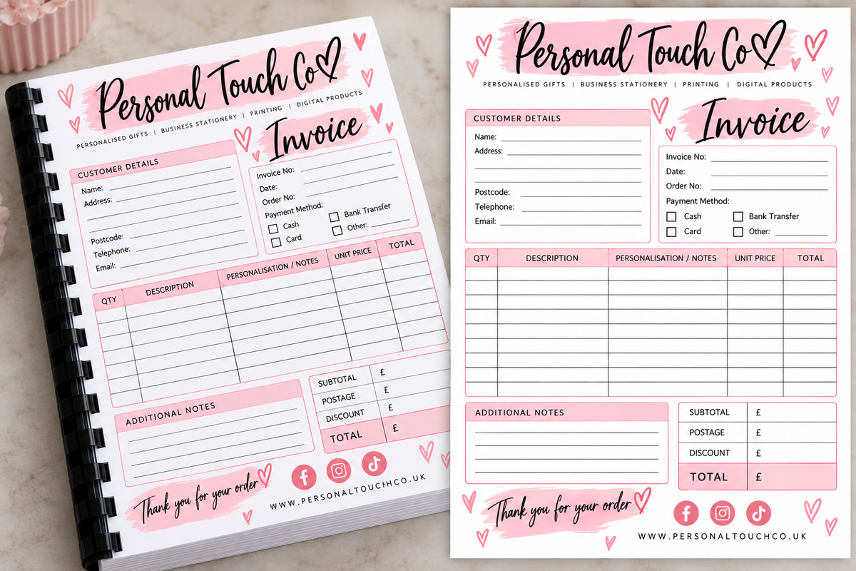 Custom invoice book