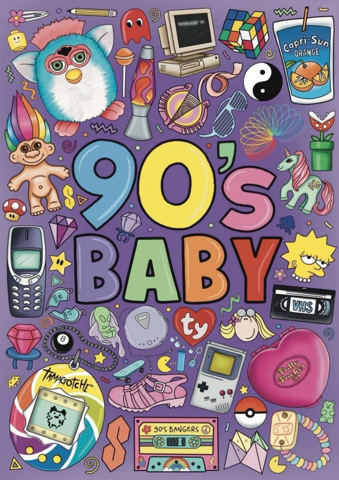 90s baby colouring book