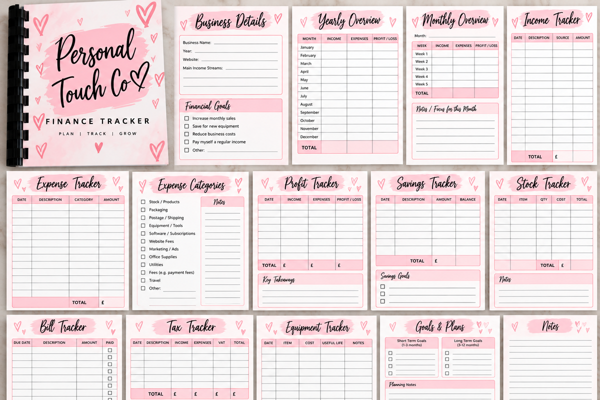 Custom finance tracker book