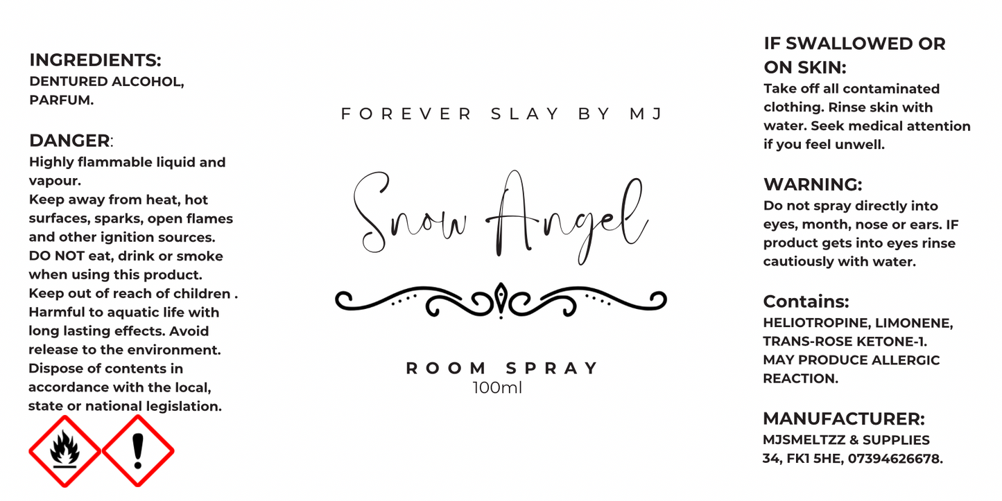 Room spray label (1 sheet)