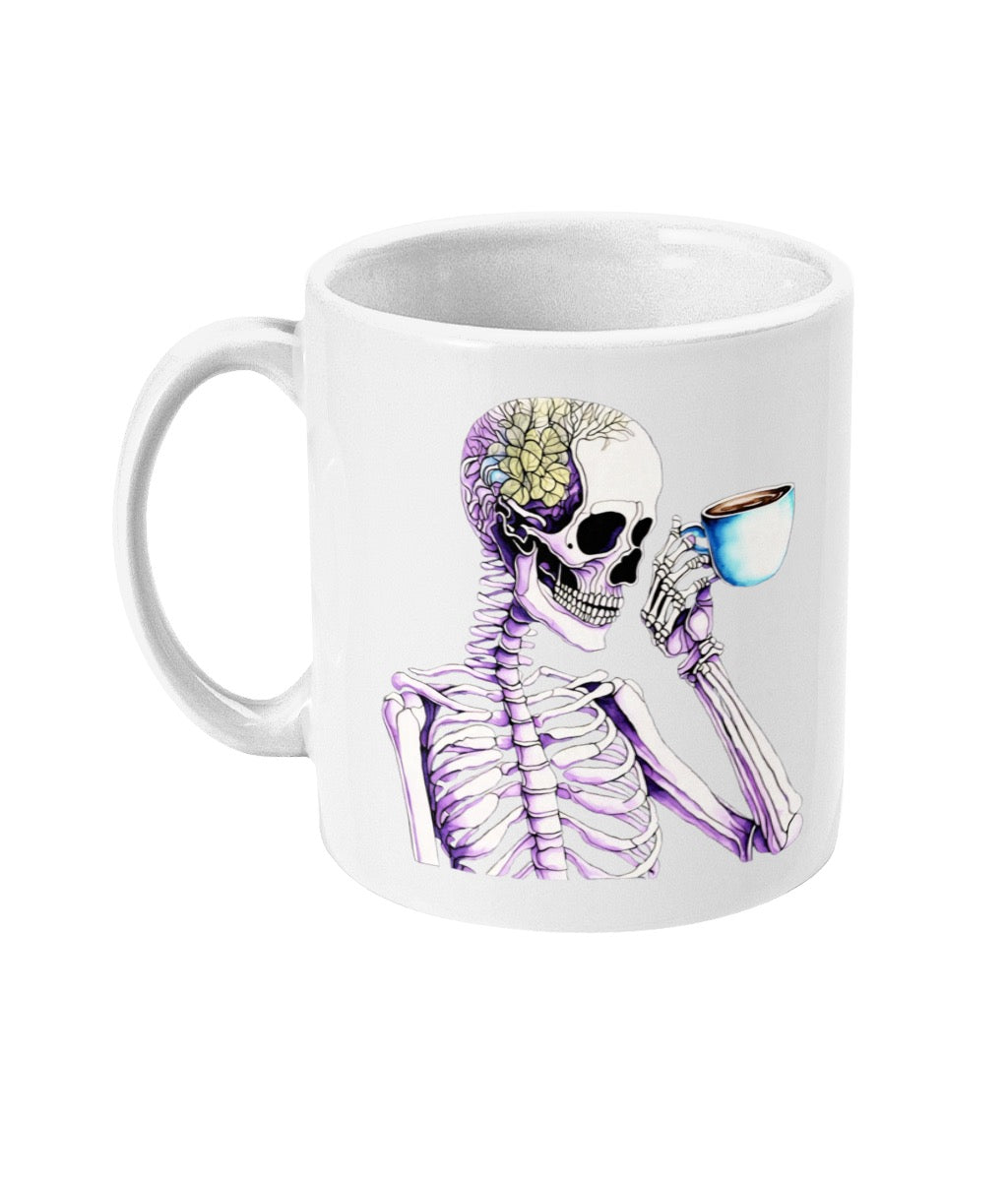 Skeleton holding a cup