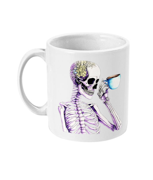 Skeleton holding a cup