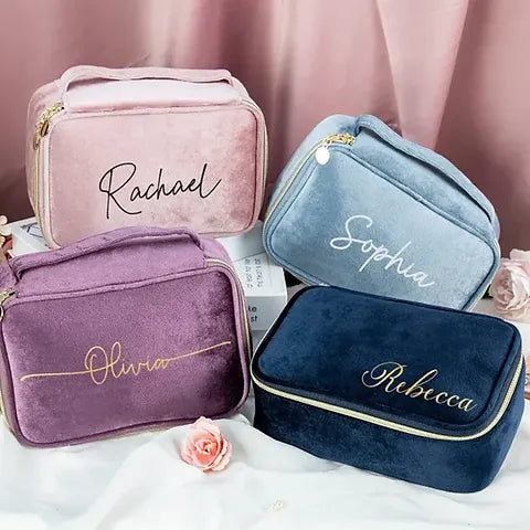 Velvet cosmetic bag    (name optional)
