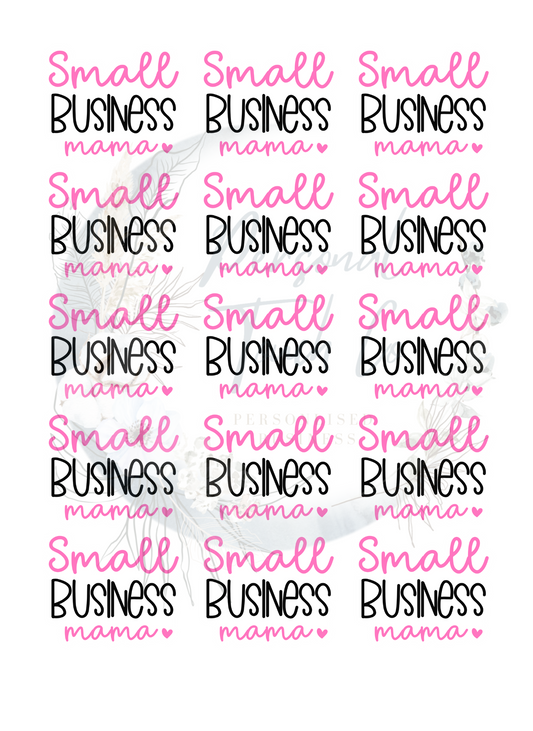 Small business mama pink stickers - 1 sheet