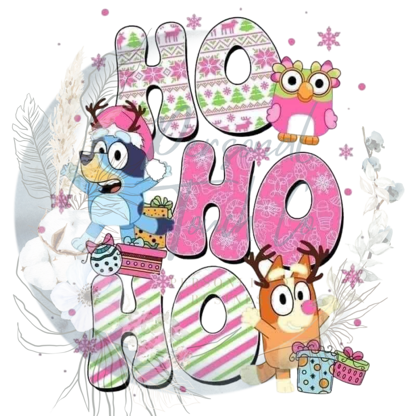 HO HO HO bluey DTF 20cm