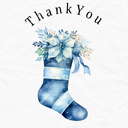 Blue stocking sticker 1 sheet
