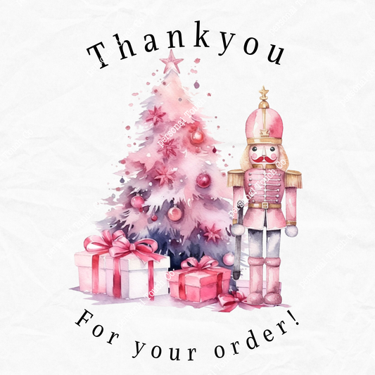 Pink christmas tree and Nutcracker sticker 1 sheet