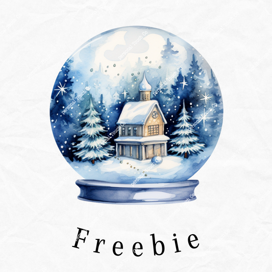 Blue snowglobe sticker 1 sheet
