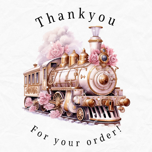 Pink train design 1 sticker 1 sheet