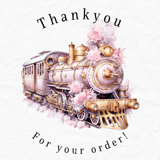 Pink train design 2 sticker 1 sheet