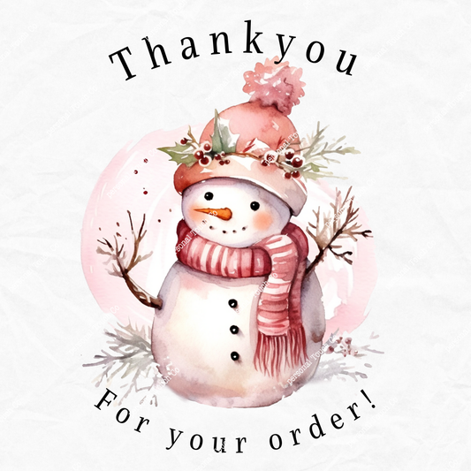 Pink snowman design 1 sticker 1 sheet
