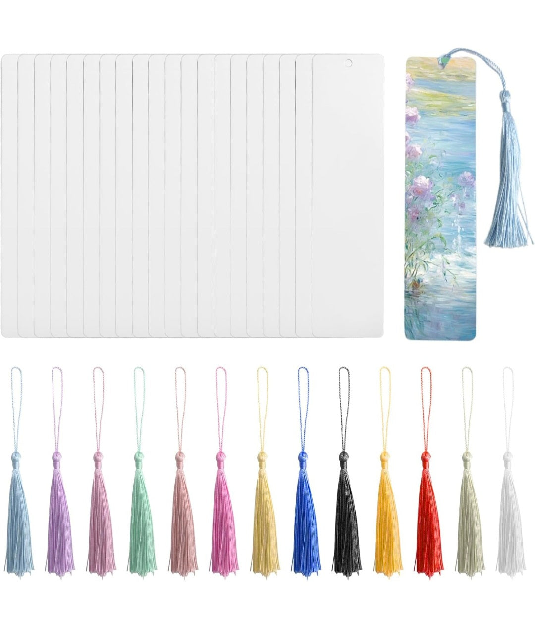 Sublimation aluminium bookmark with tassel