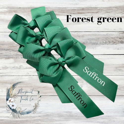 Forest Green personlised 4" hair bow