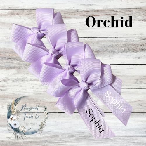 Orchid personlised 4" hair bow