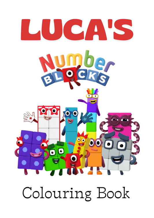 Number blocks colouring book