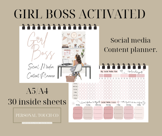 Girl boss social media content planner