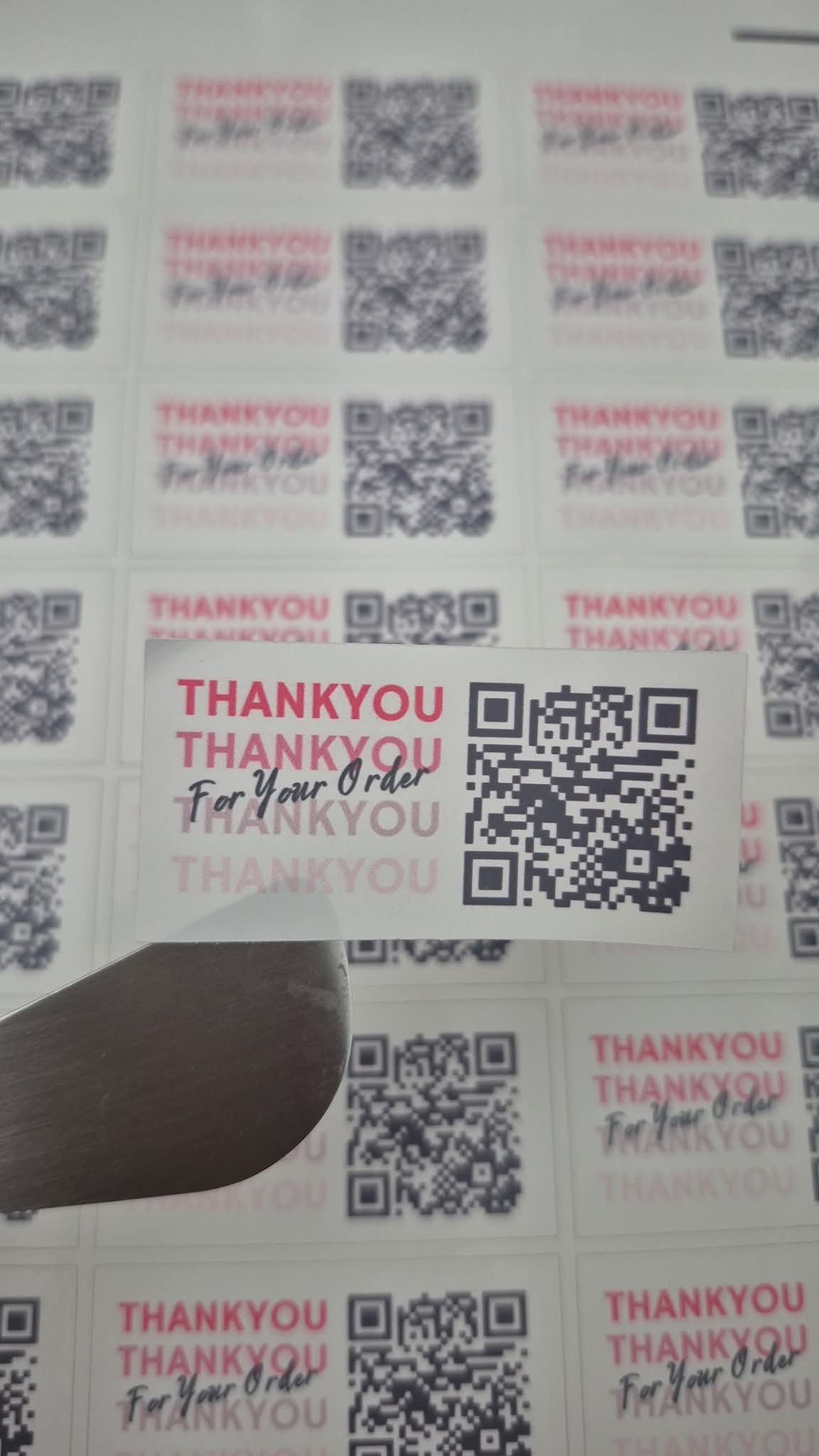 Thankyou QR code sticker 1 sheet