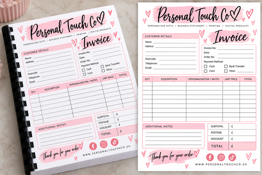 Custom invoice book