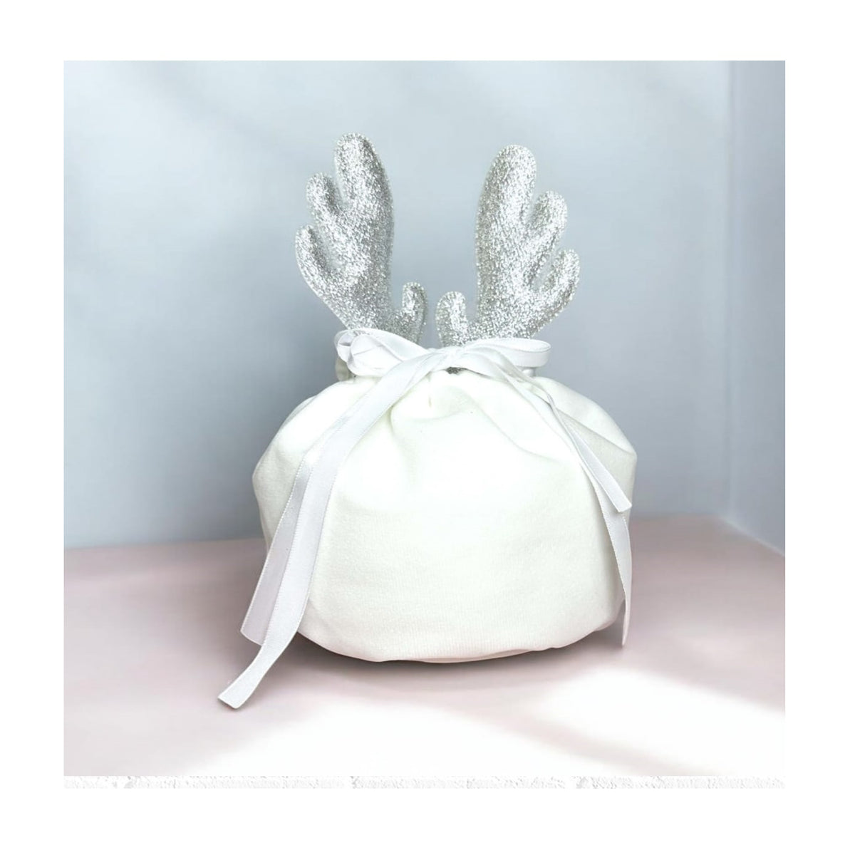 Personalised velvet christmas bag - white