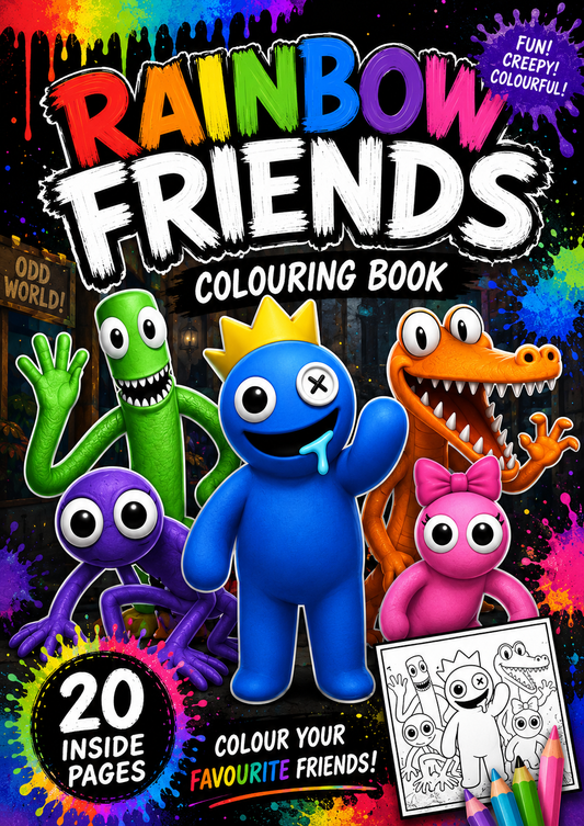 Rainbow friends colouring book