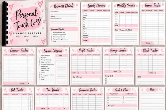 Custom finance tracker book